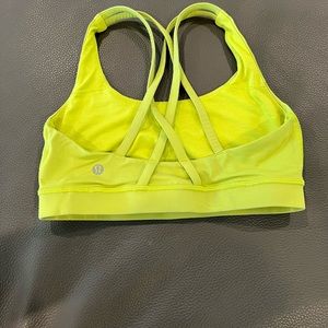 Lululemon Athletica sports bra size 6 neon yellow green great condition